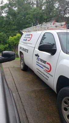 This is their van on our driveway.