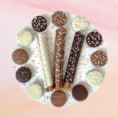 Chocolate Covered Pretzels and Oreos.
