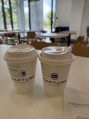 Vanilla and ube latte for soft opening