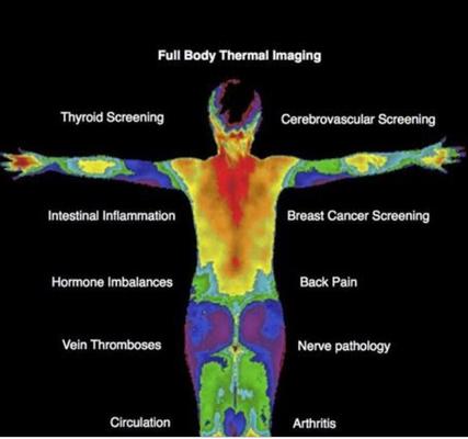 Thermography can detect many issues that your body may be having even though you do not have symptoms. Have a Full Body Scan today.