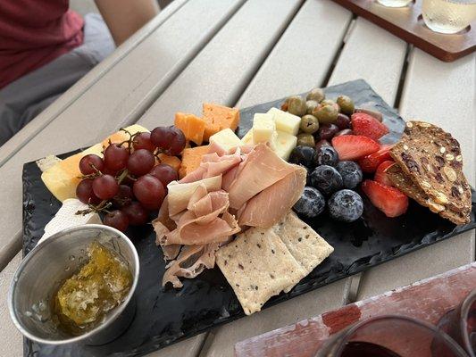 Anti-pasta cheese board with wine flights