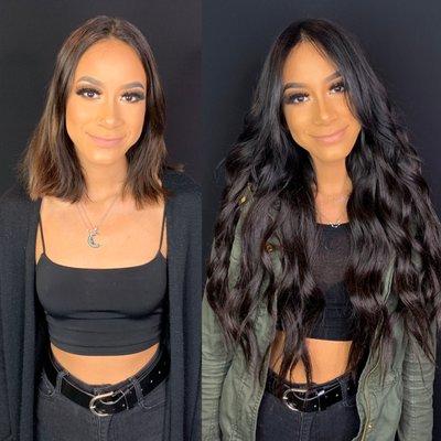 From drab to fab! 2.5 rows of natural beaded row extensions by Tiffany