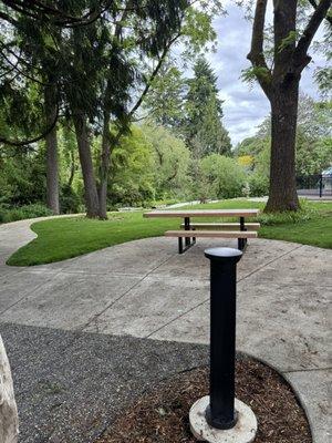 Benches and greenery