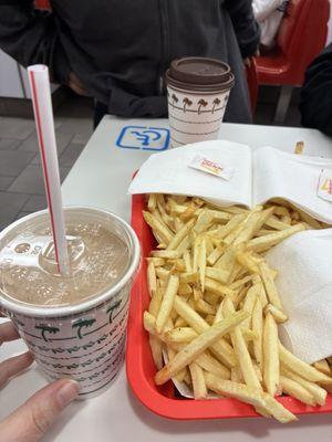 Chocolate shake and fries