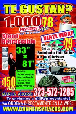 Banners y flyers, publicidad impresa y distribución de publicidad en WWW.BANNERSYFLYERS.COM que despende de ESPANGLISH MEDIA