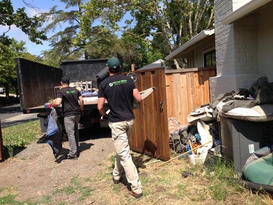 Left Coast team clearing out debris for a very nice customer in Lafayette.