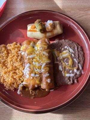Chimichanga and enchiladas