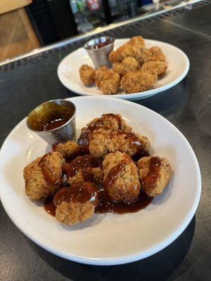 Boneless dragon wings! Asian blaze and BBQ SOS.