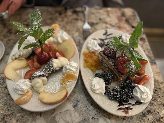 Canolli, hazelnut biscuit cake