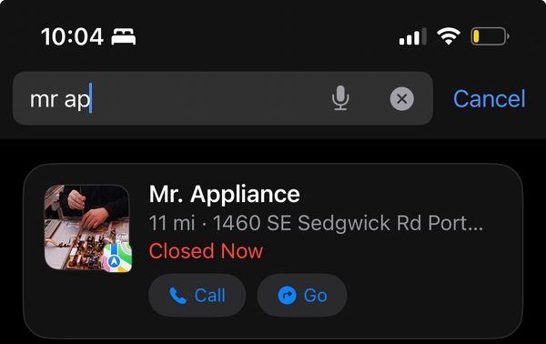 NOT Mr Appliance, which is a reputable company.   Mr TV & Appliance is a scam artist.