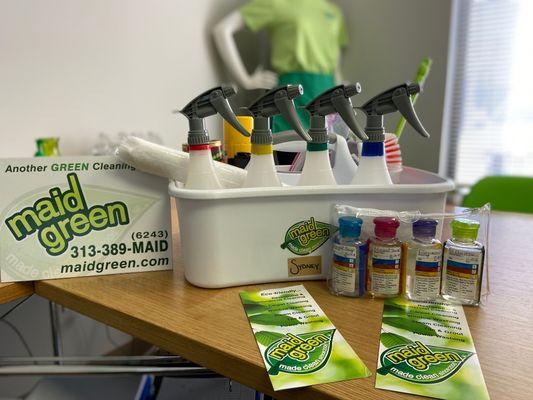We make most of our product using h2o2 and essential oils! We you want to clean clean.