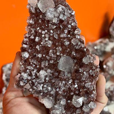 Apophyllite on Red Chalcedony