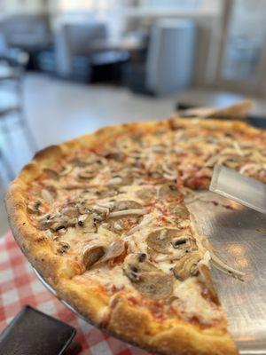 Sausage, mushroom and onion pizza!