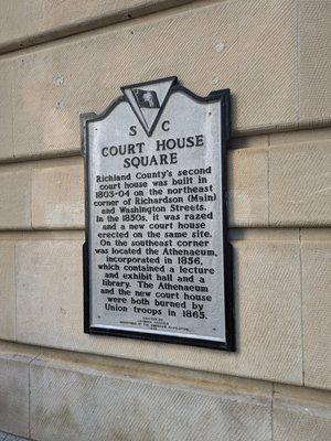 Court House Square Historical Marker, Columbia