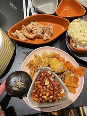 I was on a cut and this was a cheat meal so those salty peanuts, fried Rangoon, and crispy fried chicken was hitting SO HARD