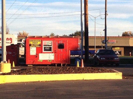 Emissions testing booth