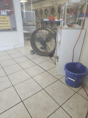 Old fan blowing dust and dirt.