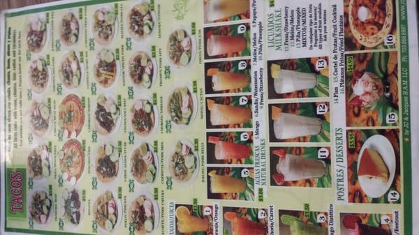 Taco menu 2