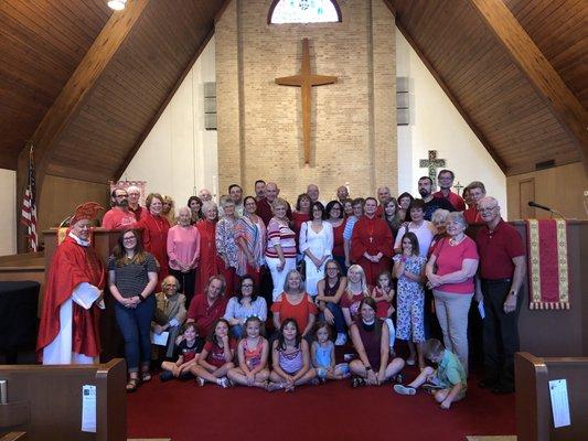 We took this picture at one of our Pentecost services.