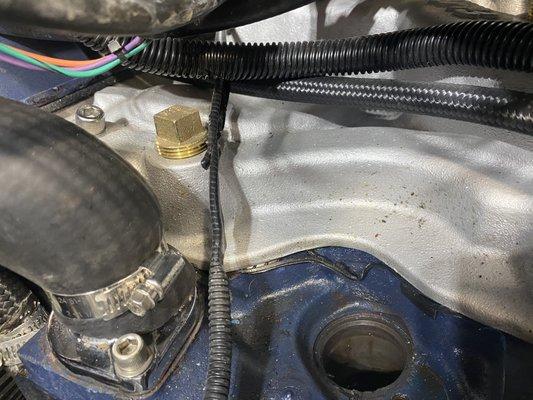 Seal on intake manifold wasn't done properly. You can see it coming out.