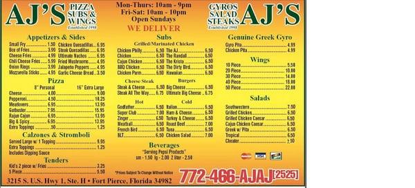 AJ's Pizza, Subs, and Wings
