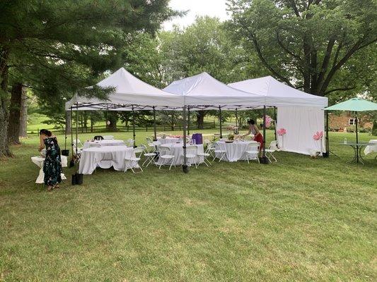 3 tent 10x20 together to cover 50 people