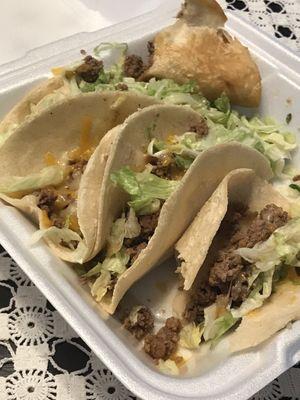Ordered "crispy", they confirmed "regular", then gave us raw corn tortillas.