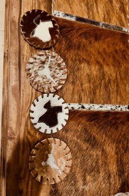 Cowhide coasters
