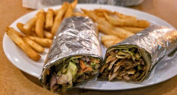 Chicken Gyro with Fries at Kebab House