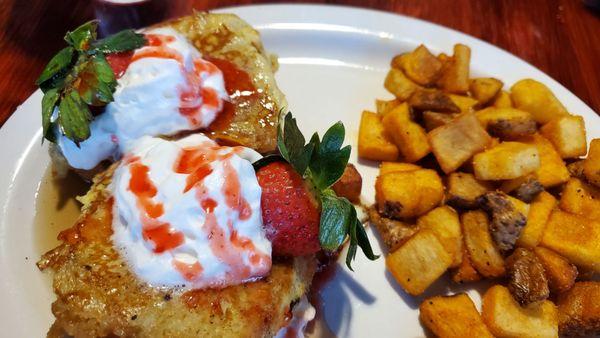 Strawberry stuffed French toast