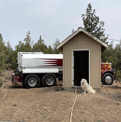 Sanka is not only the mascot but our friendly companion on water deliveries for Cool Runnings in Central Oregon.