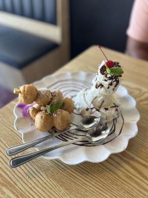 Fried Banana with Coconut Ice Cream