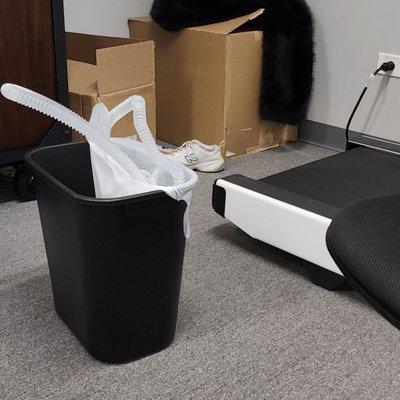 FILTHY Used breathing tube and a random shoe.