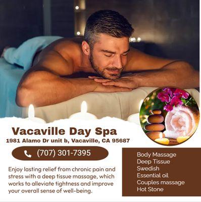 The full body massage targets all the major areas of the body that are most subject to strain and
discomfort including the ne...