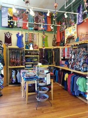 Beautiful and colorful fall clothing made from organic cotton to rayon.