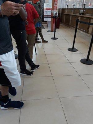 EVERYDAY, THERE IS ONLY 1 TELLER TO SERVICE PPL. BEEN INLINE FOR 35 MINS...LEFT CAME BACK and THERE'S STILL A LINE. INSANE. PLS HIRE TELLERS