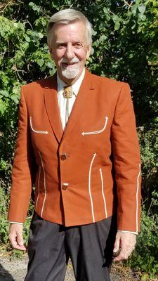 Custom bolero jacket tailored by Jaime Casteneda.