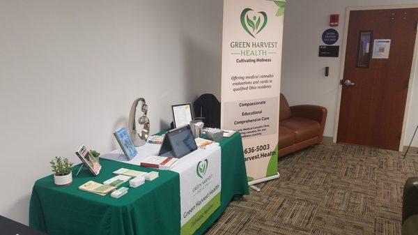 Helping attendees at Capital Law School understand what Green Harvest Health does