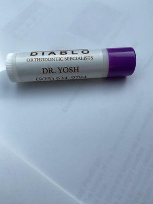 So thoughtful- complementary lip balm!