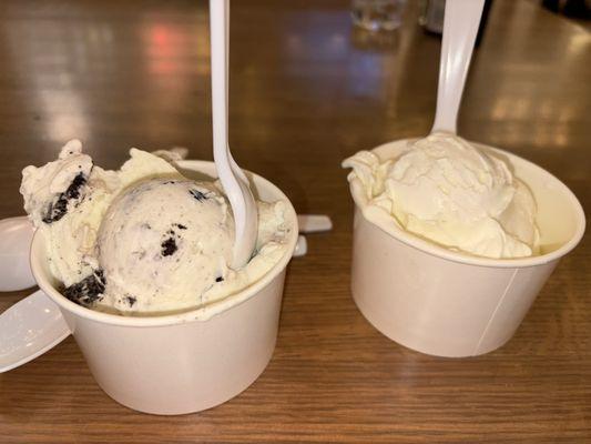 Oreo was the flavor of the day & vanilla