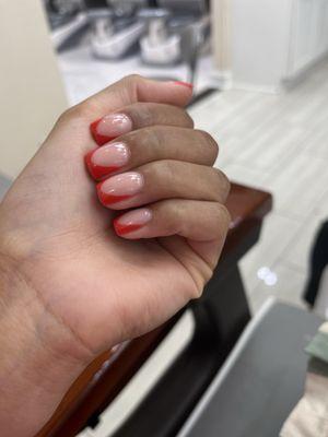 Red French tip