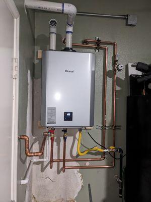 Tankless water heater installation