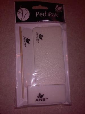 They gave this to me free as i left. Pedi sponge File Buffer Wodden stick