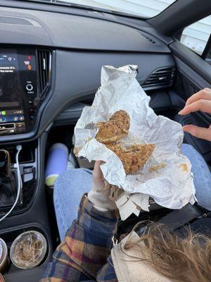 Toasted everything bagel with butter