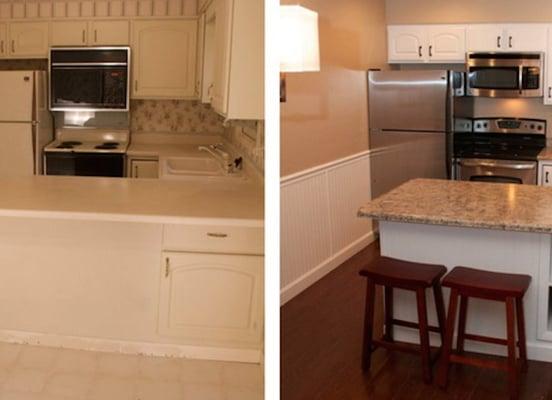 Before and after kitchen remodel