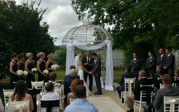 Wedding ceremony under the gazebo.