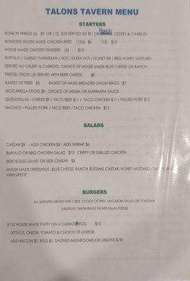 Menu Front (June 2023) - Subject to Change