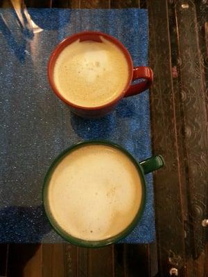 Lattes! In REAL MUGS! (They've got them to go too, if you need them that way)