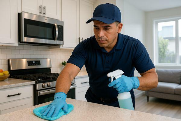 Limpieza detallada de cocina moderna