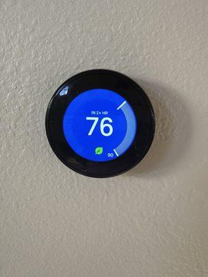 Thermostat to show the temperature inside house during one of the hottest day in Arizona (90+ degrees Fahrenheit)